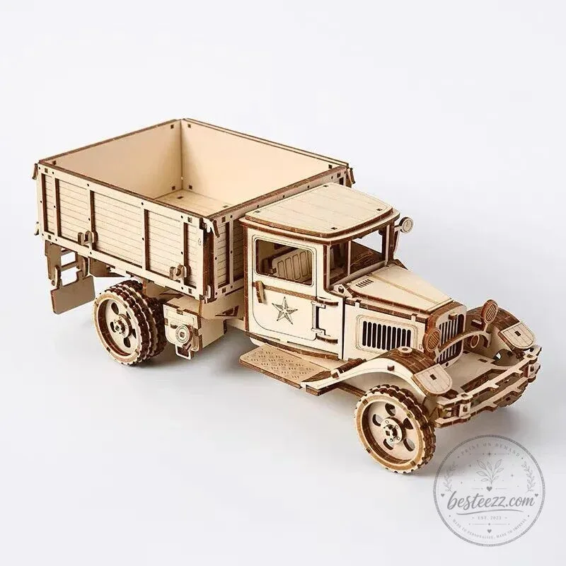 Vintage Wooden Truck 3D Puzzle Model Kit