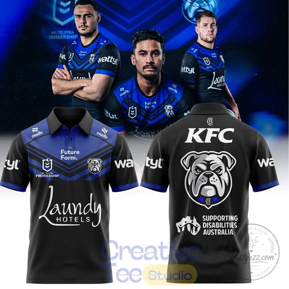 Canterbury-Bankstown Bulldogs NRL Telstra Premiership Black Polo Shirt