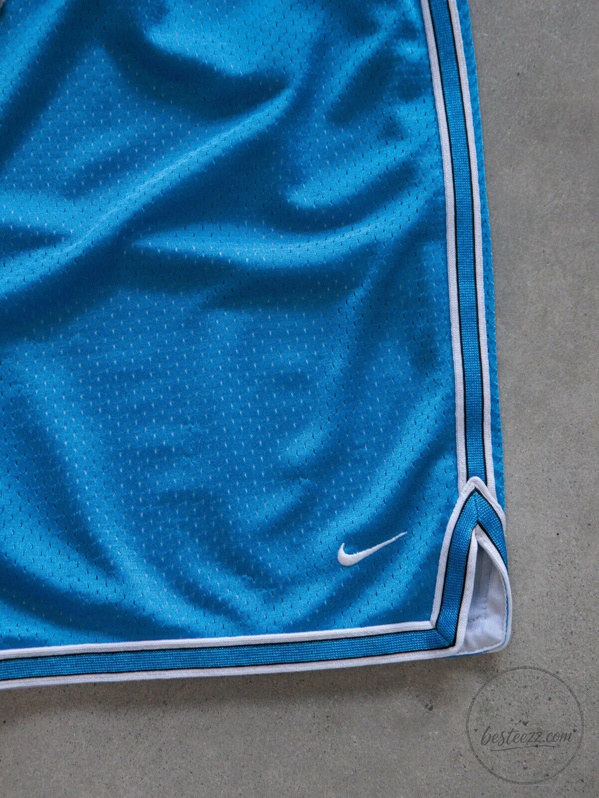 Vintage Nike Blue Mesh Athletic Shorts with White Trim for Women 4 Vintage Nike Blue Mesh Athletic Shorts with White Trim for Women