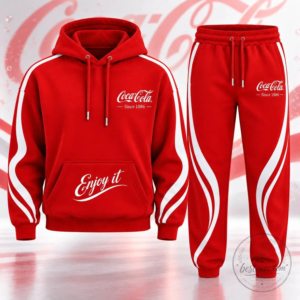 Coca-Cola Since 1886 Enjoy It Red Hoodie And Sweatpants Set