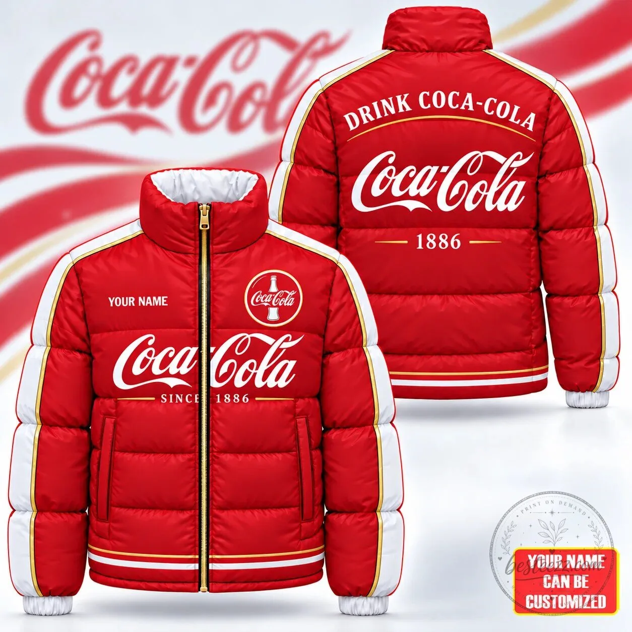 Coca-Cola Since 1886 Red Puffer Jacket