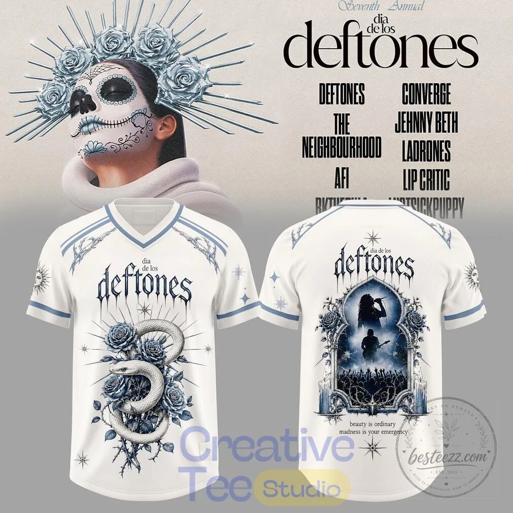 Deftones Dia de los Deftones Festival White Football Jersey