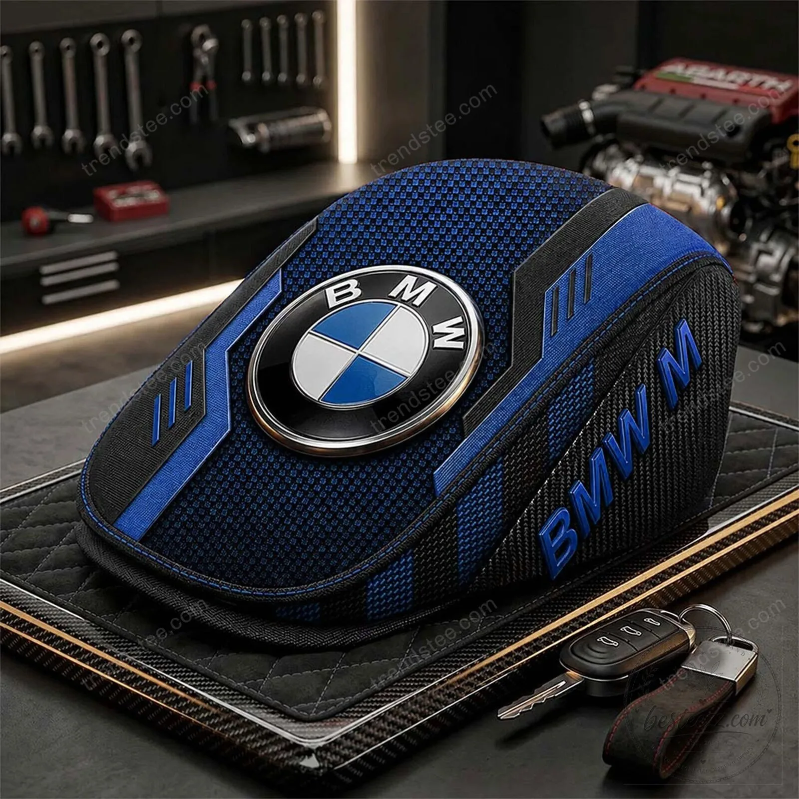 BMW M Series Blue Carbon Fiber Pattern Golf Cap Hat